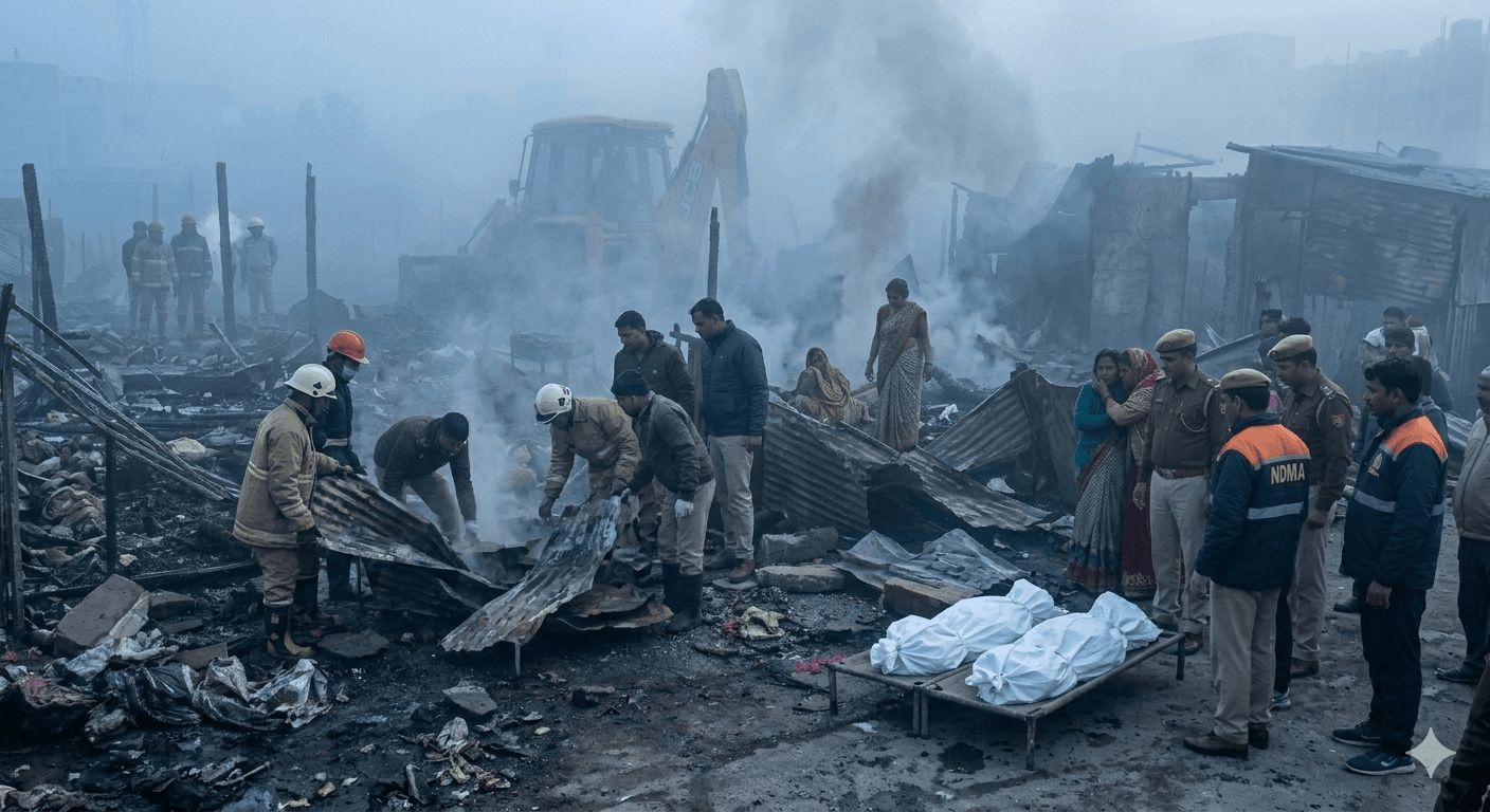 लखनऊ अग्निकांड: मलबे से दो मासूम बच्चियों के शव बरामद, 280 झोपड़ियां जलकर खाक
