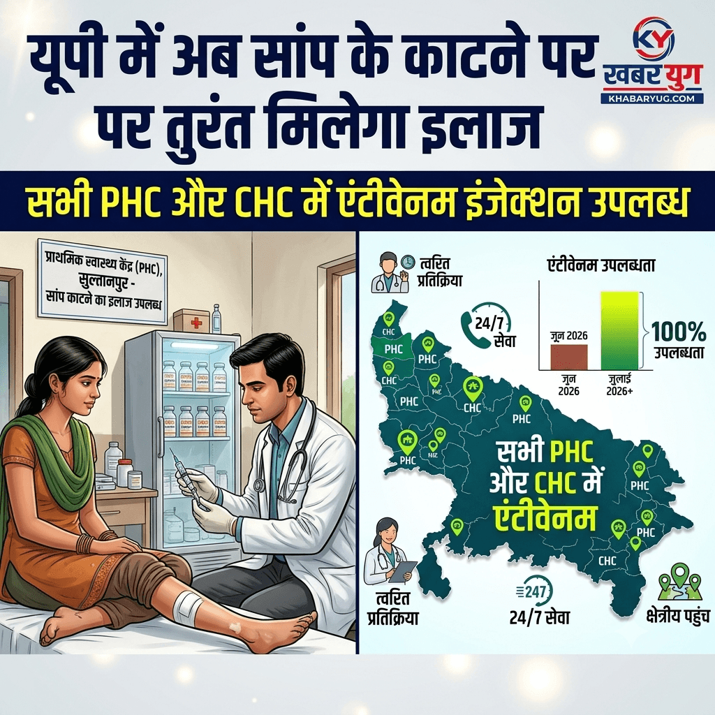 यूपी में अब सांप के काटने पर तुरंत मिलेगा इलाज, सभी PHC और CHC में मिलेगा एंटीवेनम इंजेक्शन