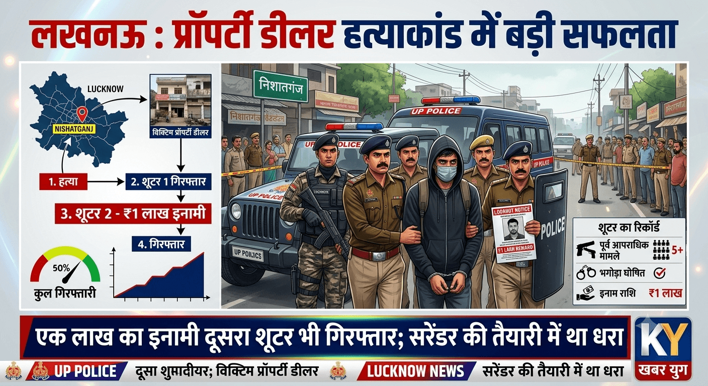 लखनऊ : प्रॉपर्टी डीलर हत्याकांड में फरार दूसरा शूटर भी गिरफ्तार, सरेंडर की कर रहा था तैयारी; सिर पर था एक लाख का इनाम