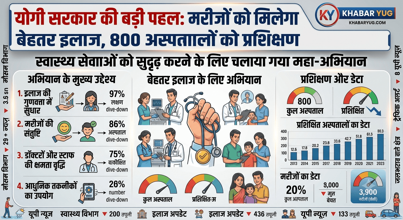 योगी सरकार की पहल पर मरीजों को बेहतर इलाज के लिए चलाया अभियान, 800 अस्पतालों को दिया गया प्रशिक्षण