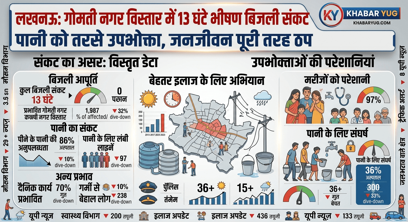 लखनऊ के गाेमती नगर विस्तार में तेरह घंटे बिजली संकट, पानी को तरसे उपभोक्ता