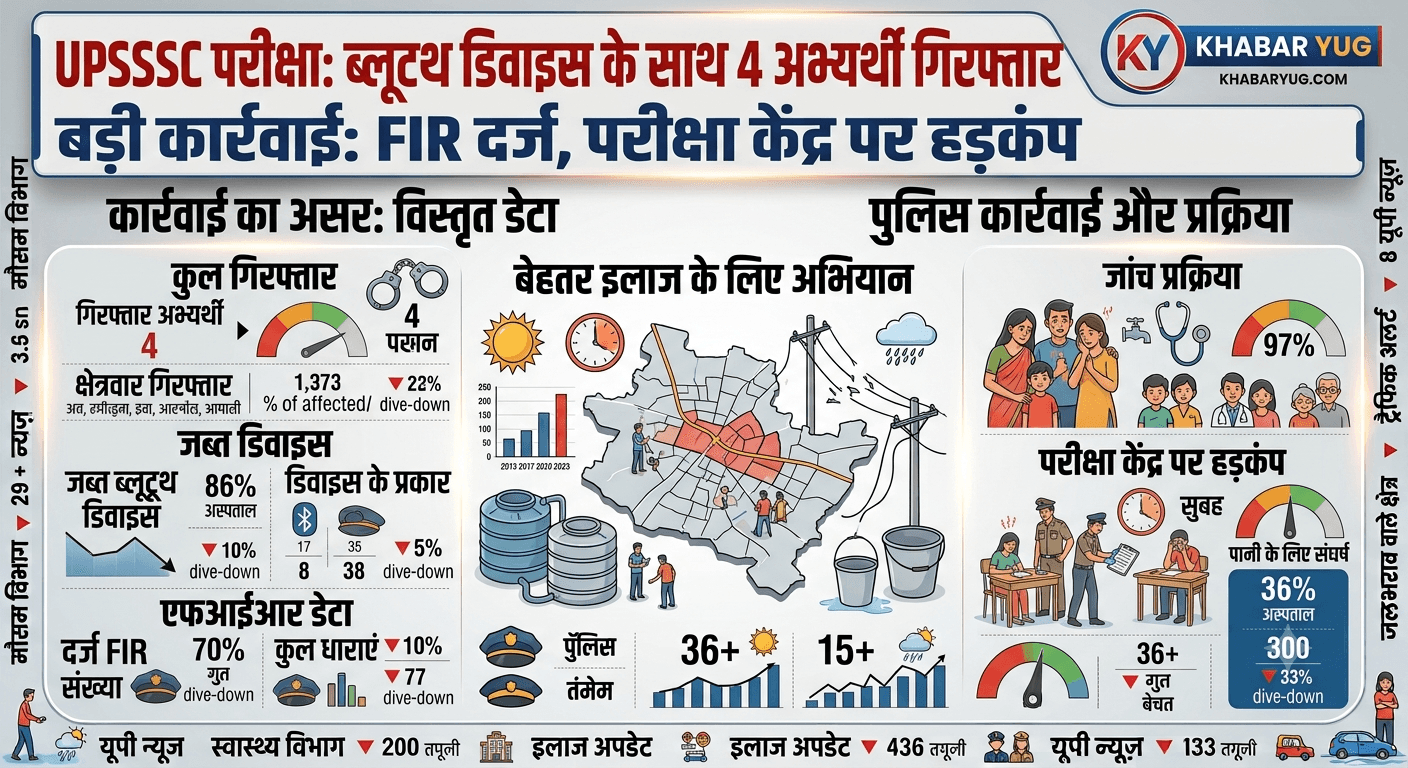 UPSSSC की परीक्षा में ब्लूटूथ डिवाइस के साथ पकड़े गए चार अभ्यर्थी, एफआईआर दर्ज