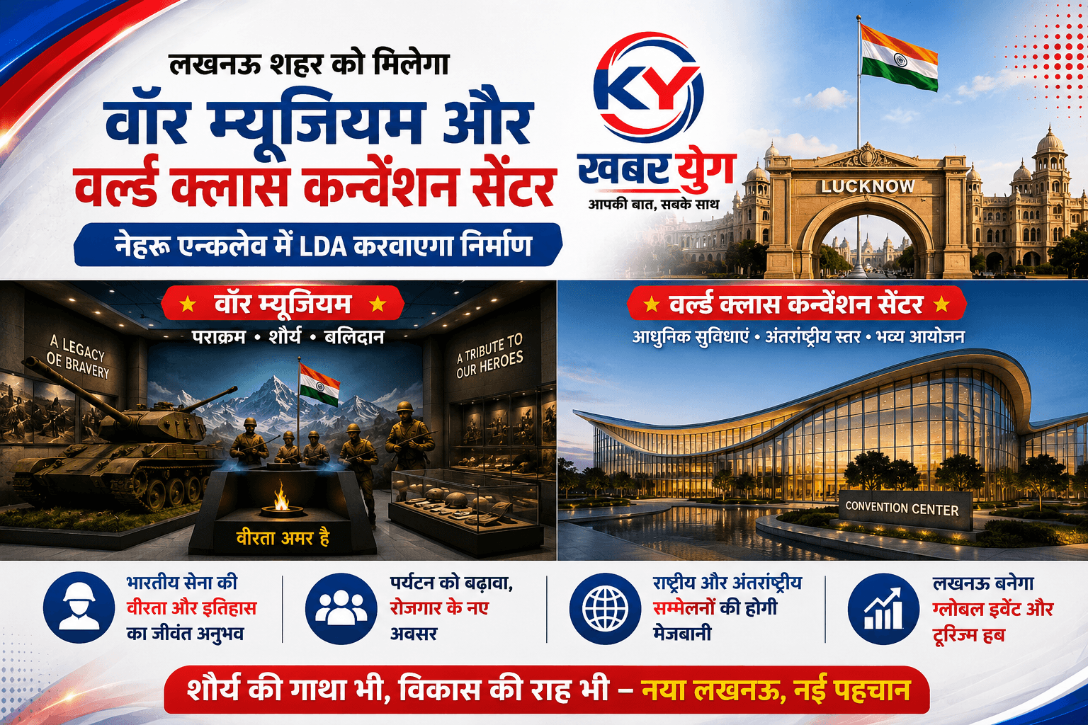 लखनऊ शहर को मिलेगा वॉर म्यूजियम और वर्ल्ड क्लास कन्वेंशन सेंटर, नेहरू एन्कलेव में LDA करवाएगा निर्माण